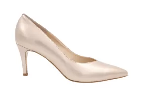 EMIS Pale Gold Leather V-Cut court shoe