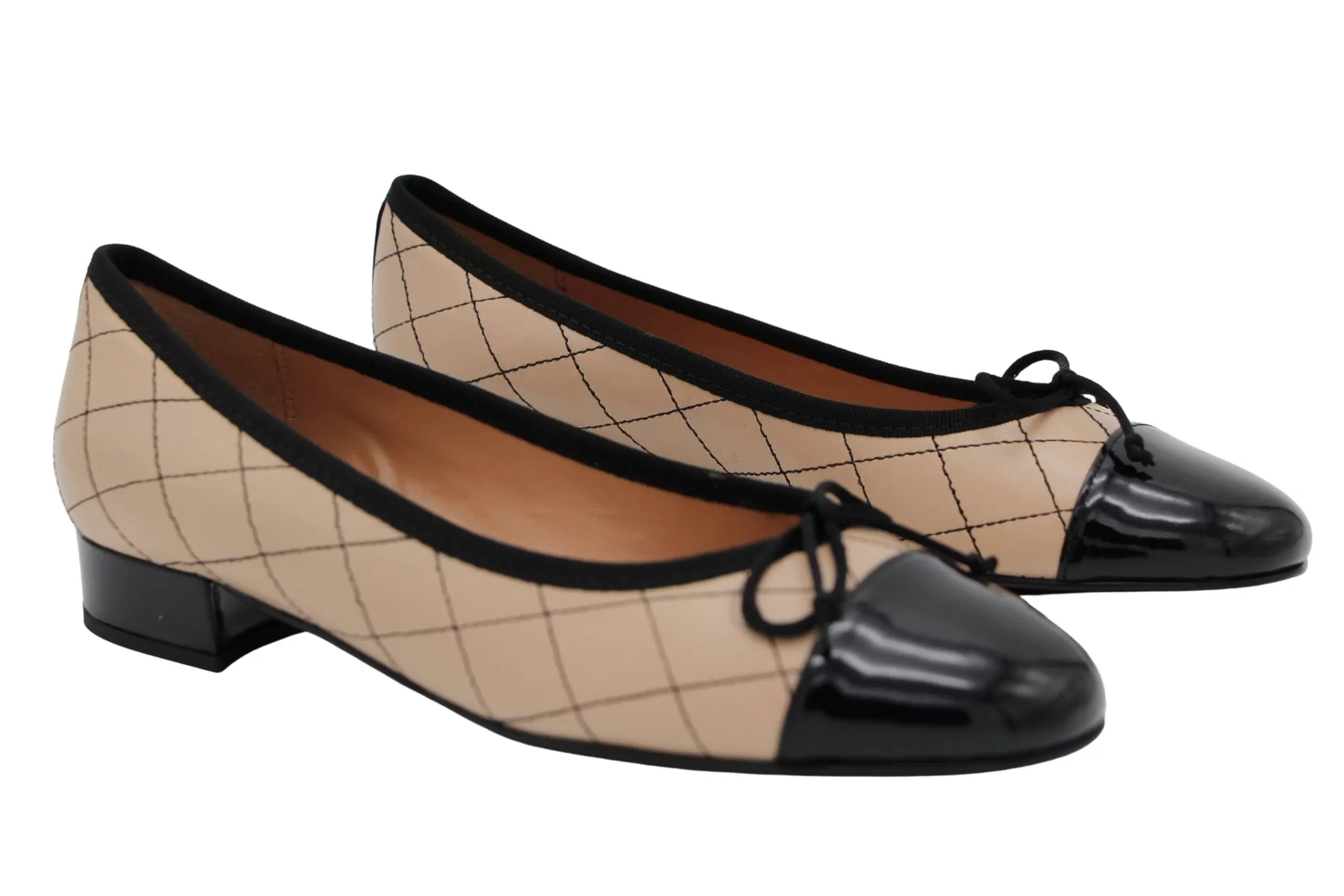 Fabucci Camel and Black Ballet Flat