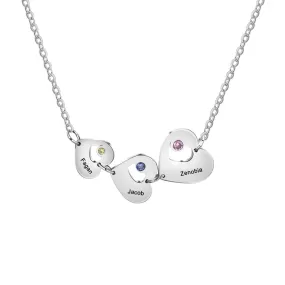 Family Name Necklace with 3 Pendants