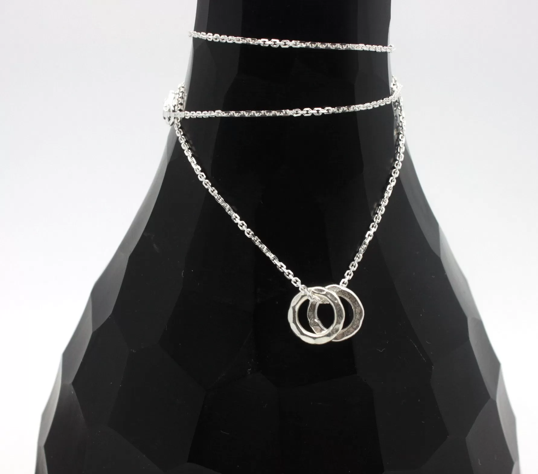 Fine Silver Double Ring Necklace