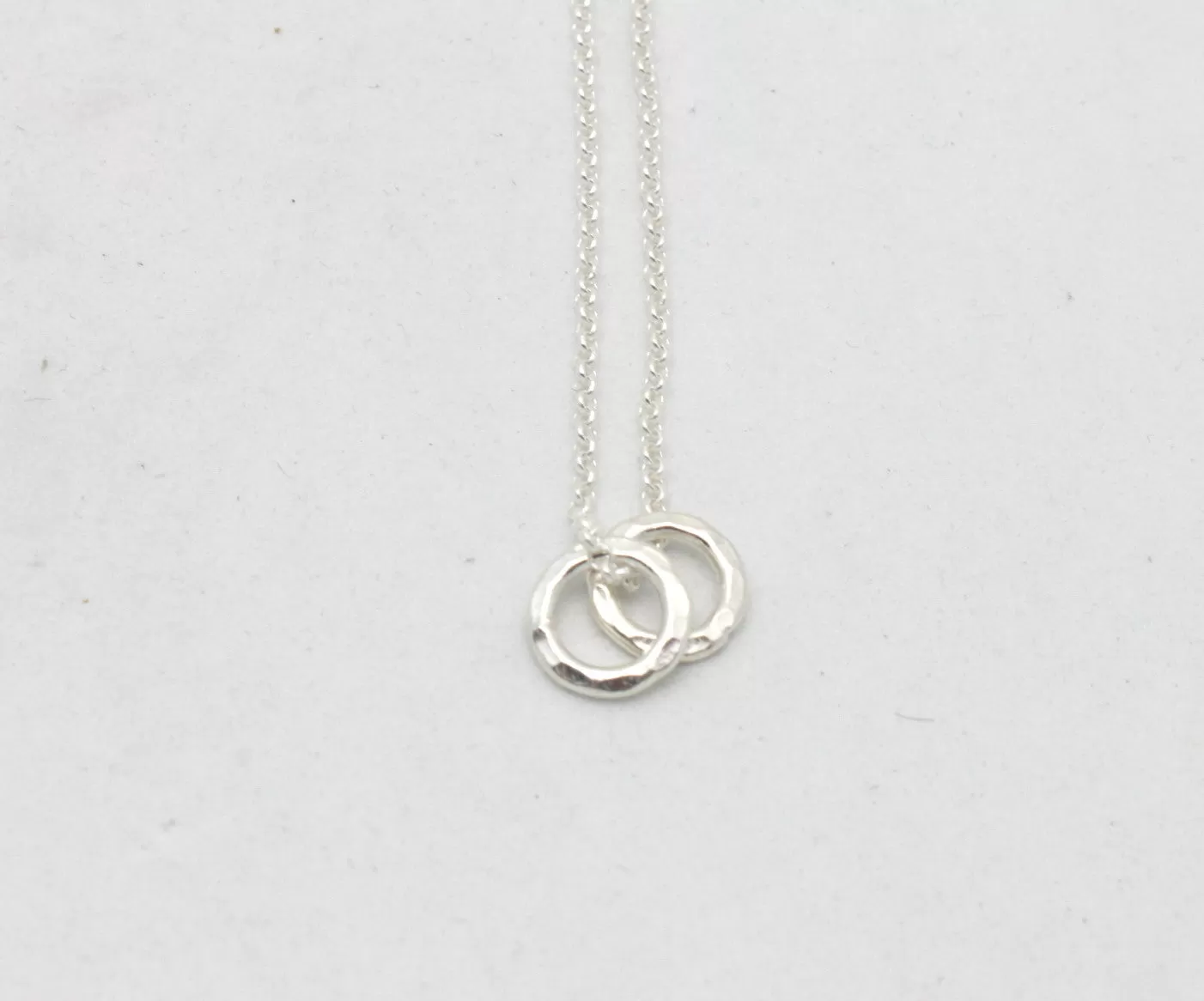 Fine Silver Double Ring Necklace