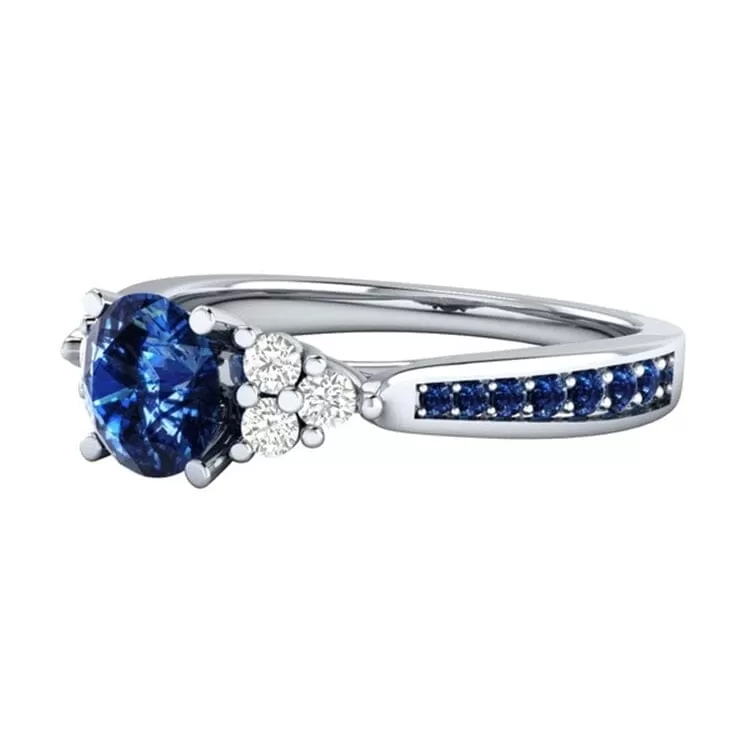 Genuine Natural Sri Lanka Birthstone Sapphire Ring - S925 Sterling Silver