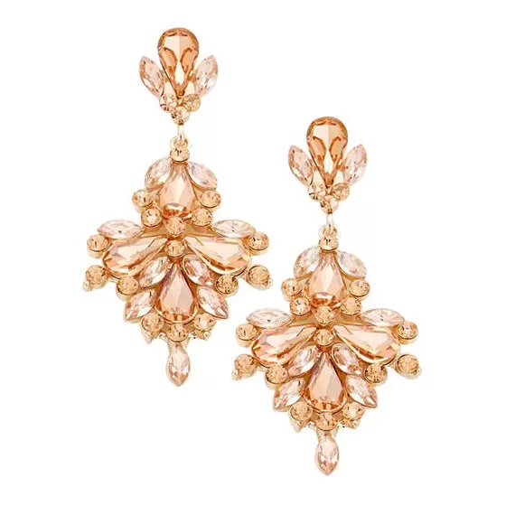 Glass Crystal Statement Evening Earrings