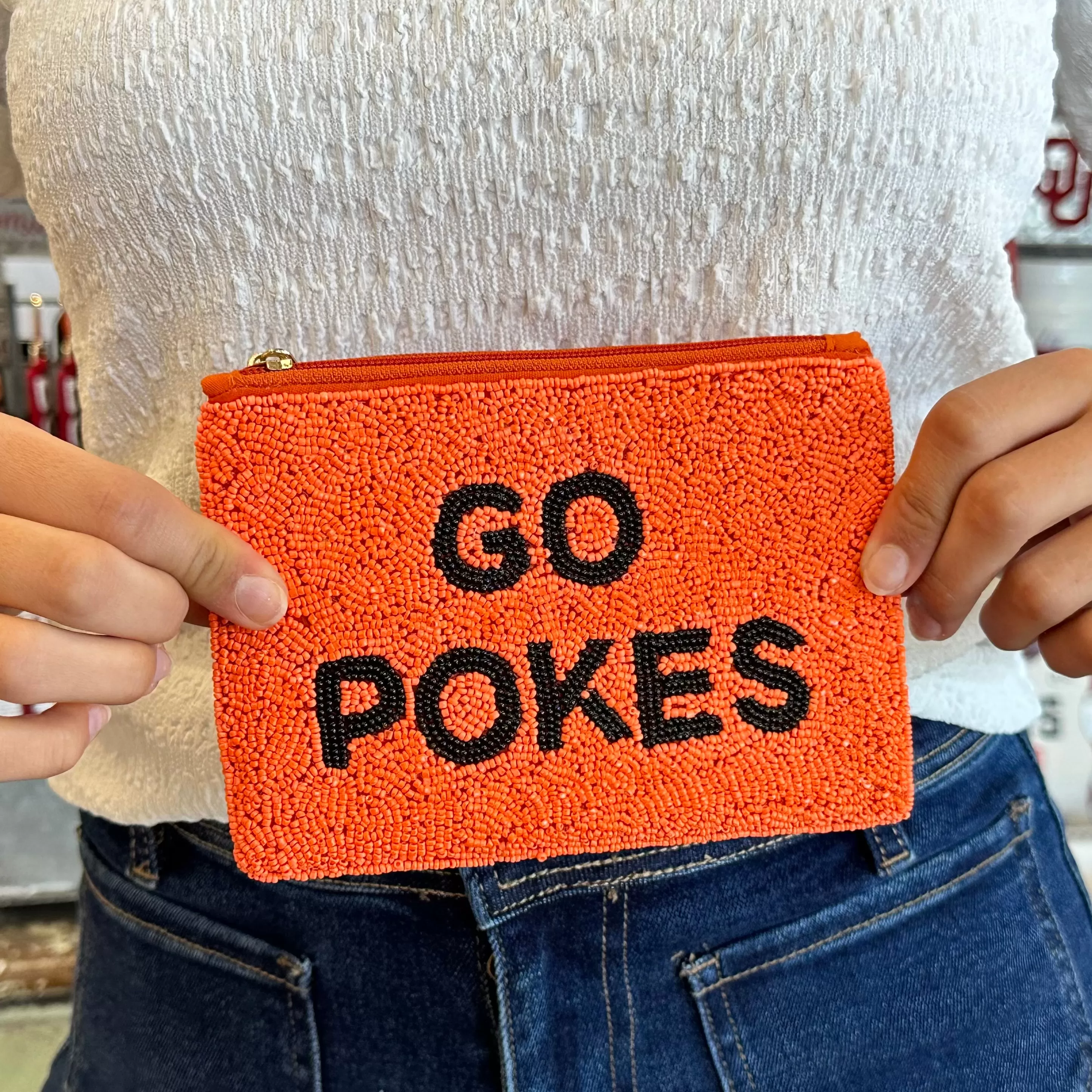 Go Pokes Beaded Pouch