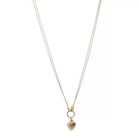 Gold Sweetheart Necklace with a Heart Charm