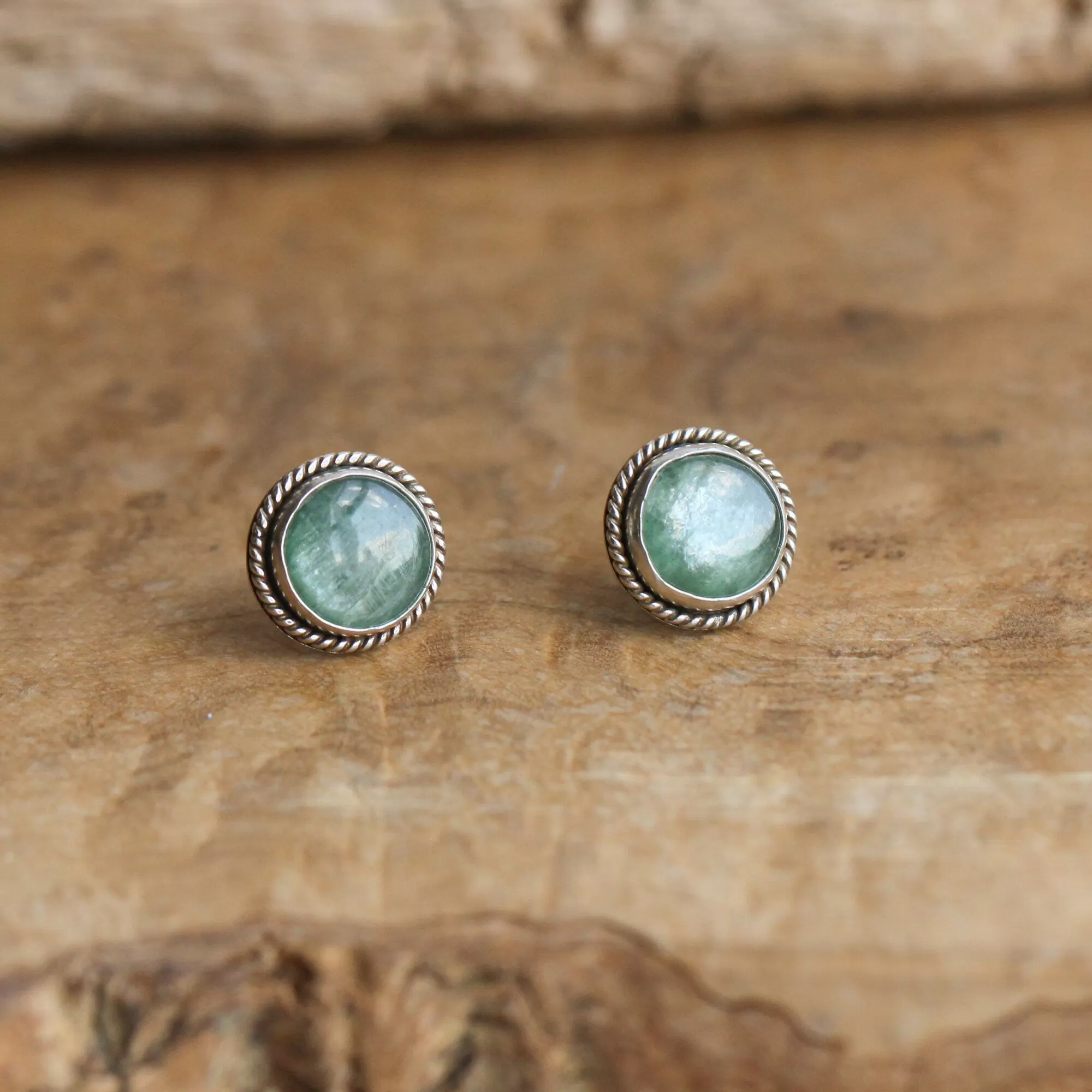 Green Kyanite Traditional Posts - .925 Sterling Silver Studs - Kyanite Posts - Kyanite Studs