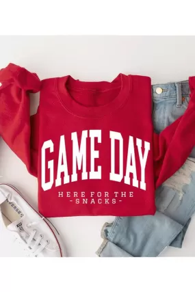 HERE FOR THE SNACKS GAME DAY UNISEX FLEECE SWEATSHIRT