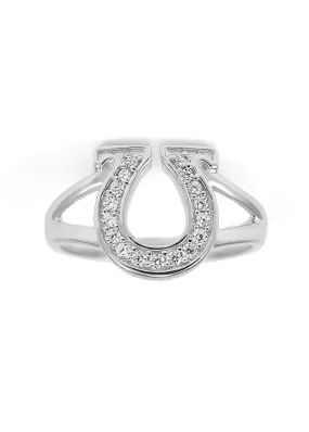 Horseshoe Ring with simulated diamonds