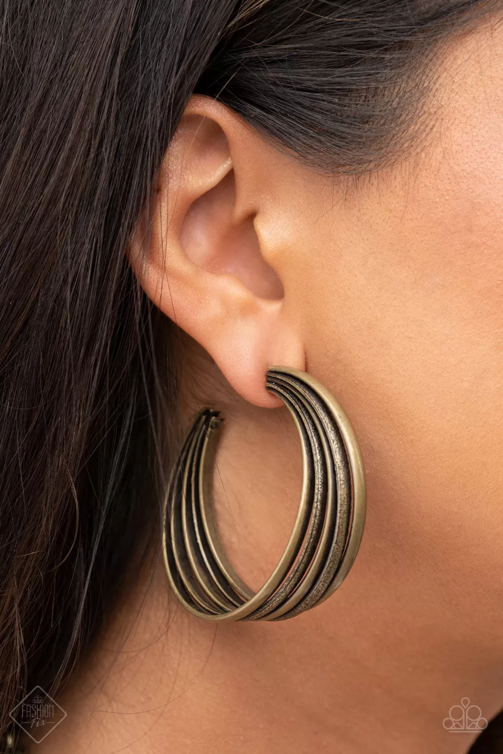 In Sync - Brass  Paparazzi Earrings