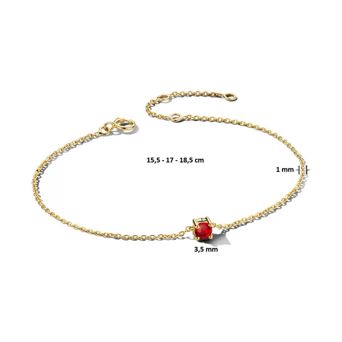 July Birthstone Bracelet 14K Yellow Gold