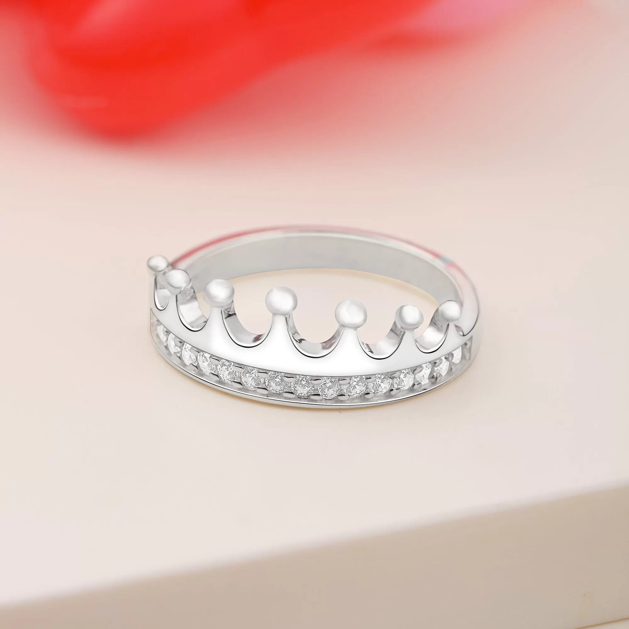 King and Queen Crown Promise Rings for Her