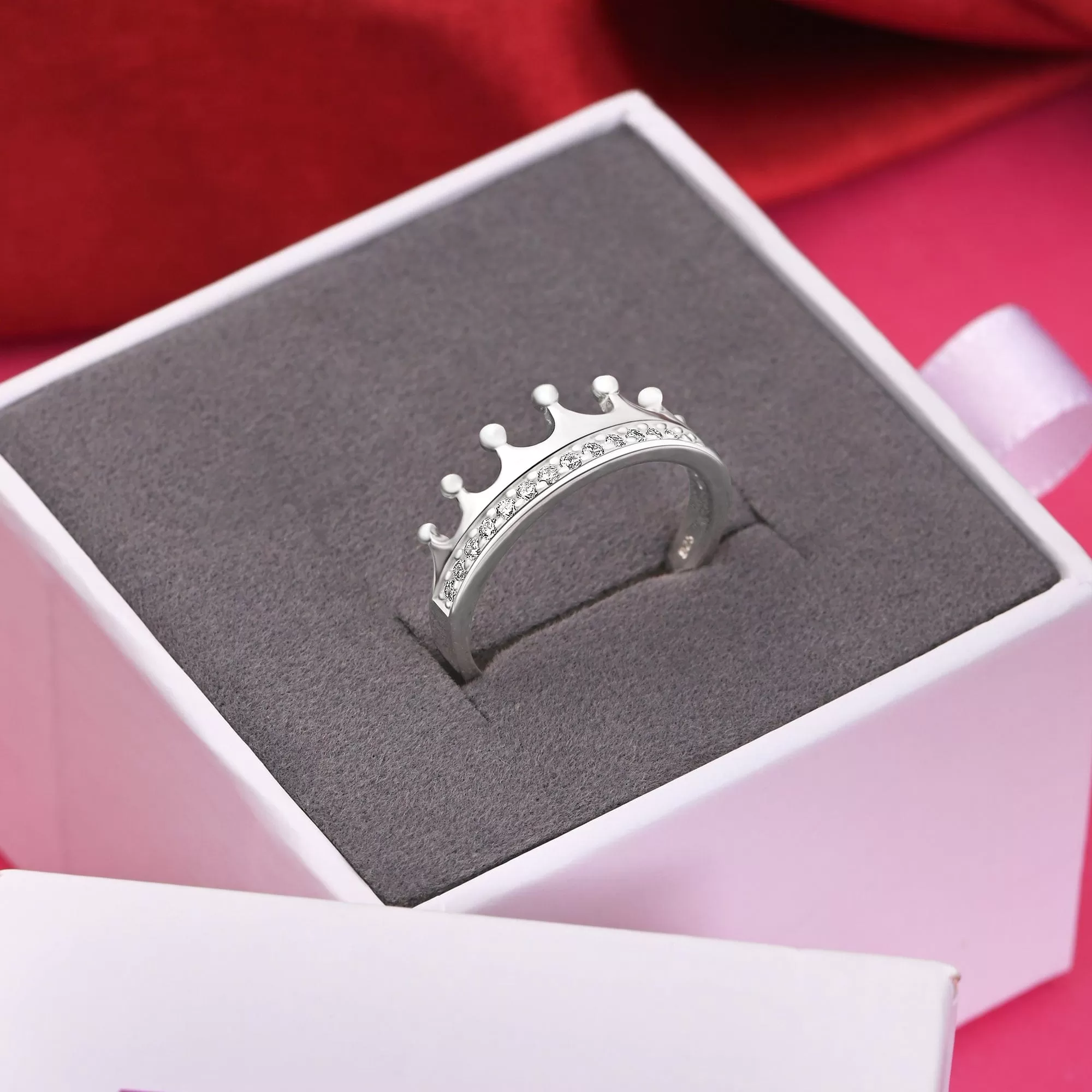 King and Queen Crown Promise Rings for Her