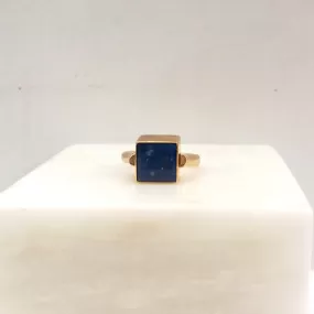 Lapiz Lazuli and White Topaz Flip Ring