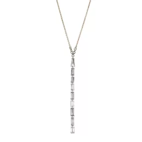 Lariat Necklace With 9 Baguette Diamonds