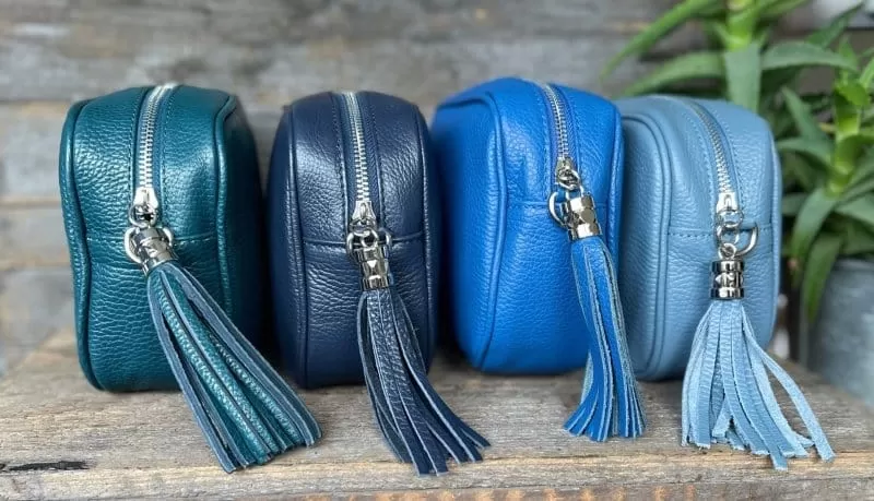 Leather Tassel Bag - Cobalt Blue