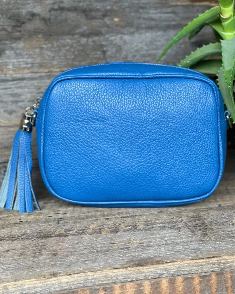 Leather Tassel Bag - Cobalt Blue