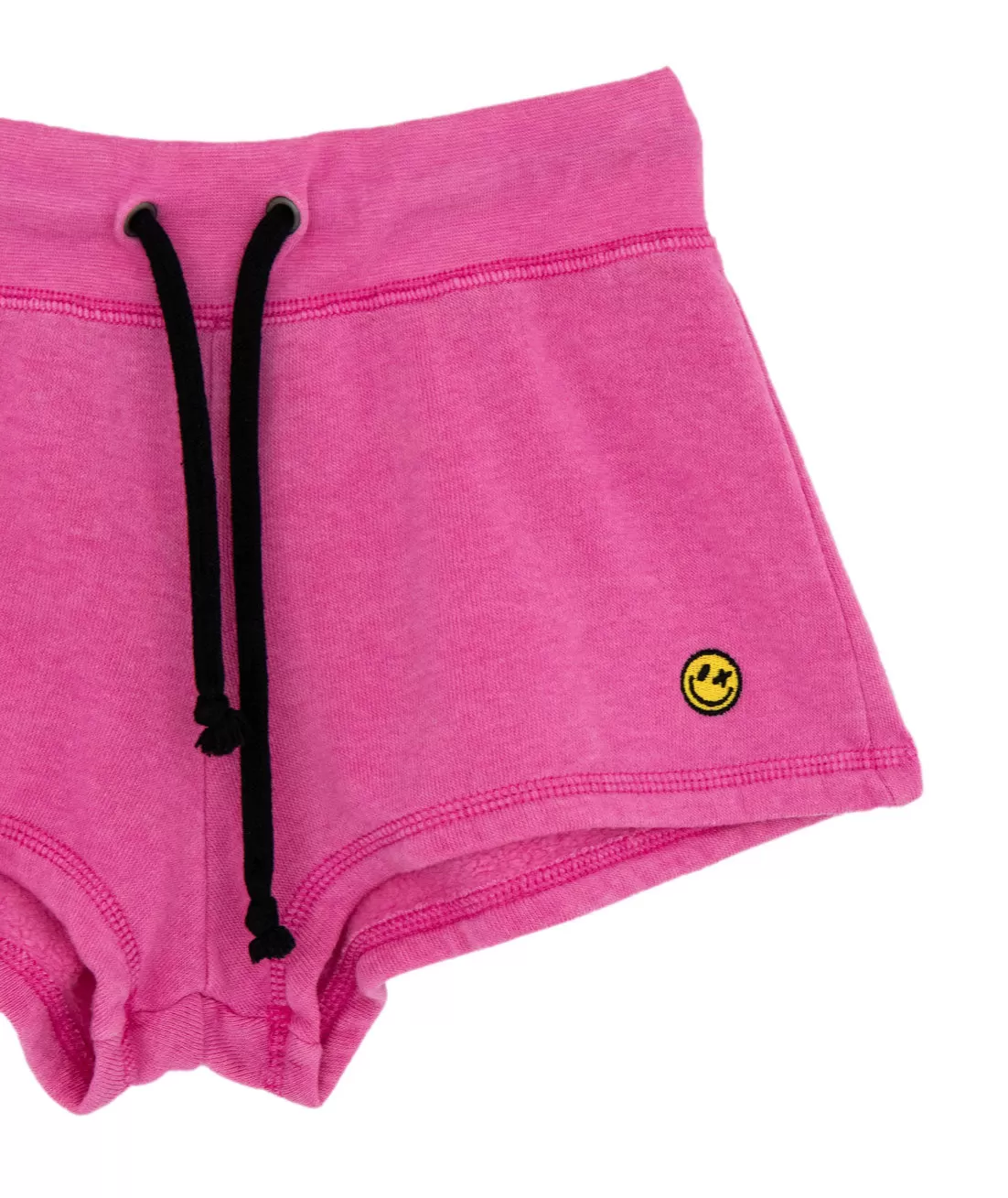 Love Junkie Girls Fleece Shorts Yellow Smiley