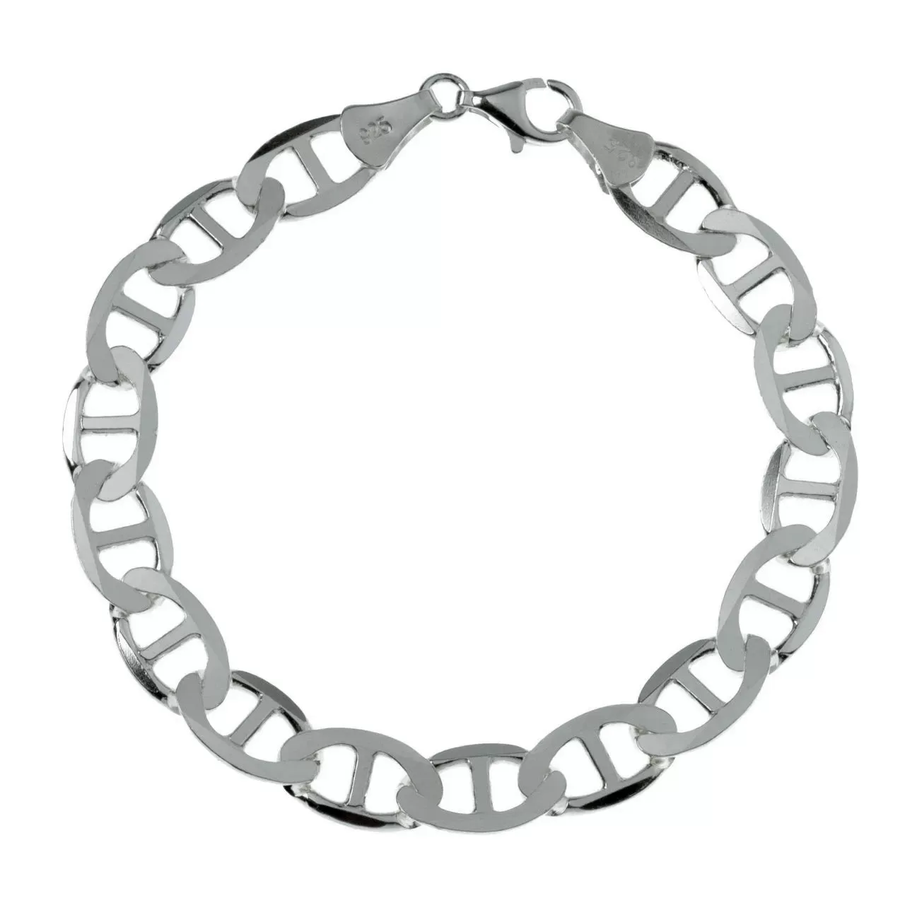 Mariner Link 10MM Wide Design Chain Bracelet Solid 925 Silver