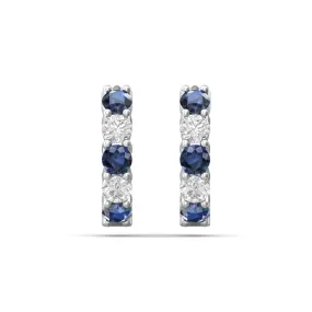 Martin Flyer 14k Diamond & Sapphire Hoop Earrings