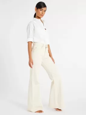 Mille Ashton High Rise Wide Leg Flare Jean in Sand