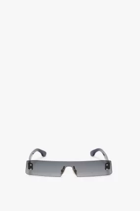 Mini Visor Sunglasses In Black-Green