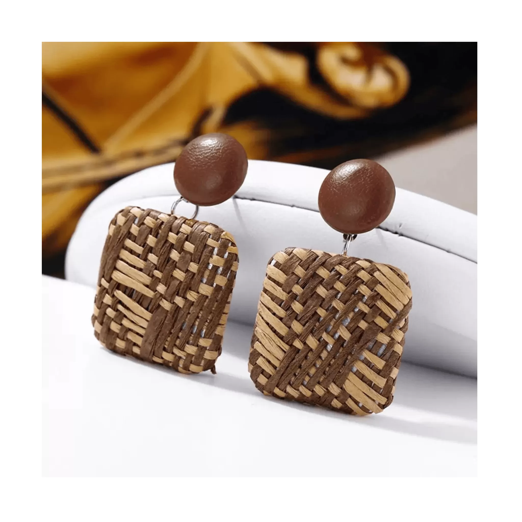 New Bohemian Style Wood Bamboo Rattan Earrings