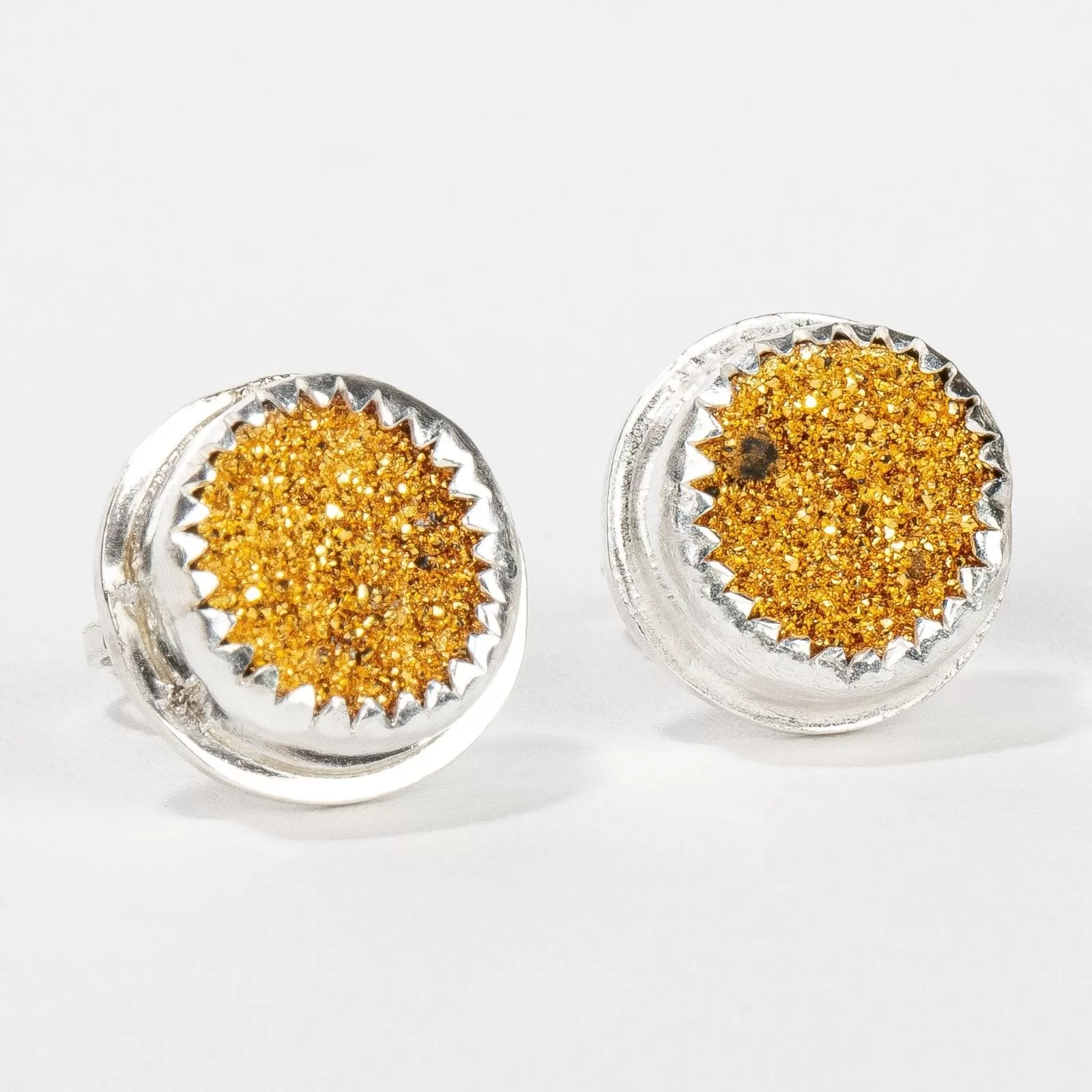 No. 2 Gold Druzy Quartz Earrings