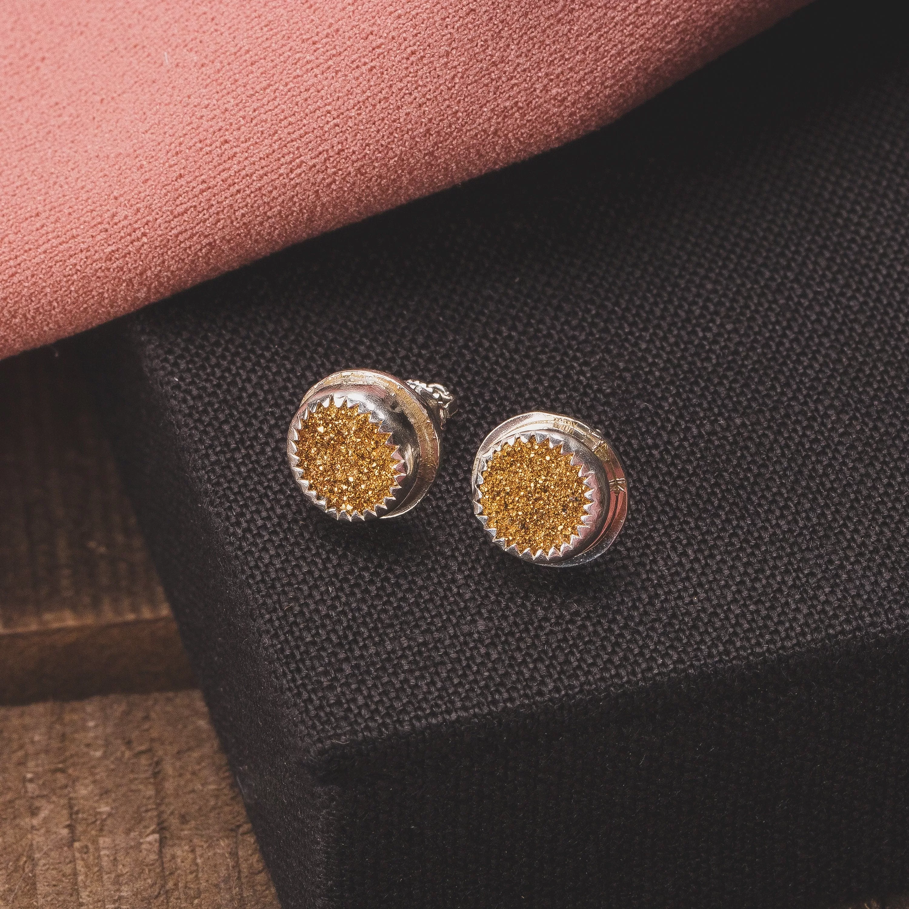 No. 2 Gold Druzy Quartz Earrings