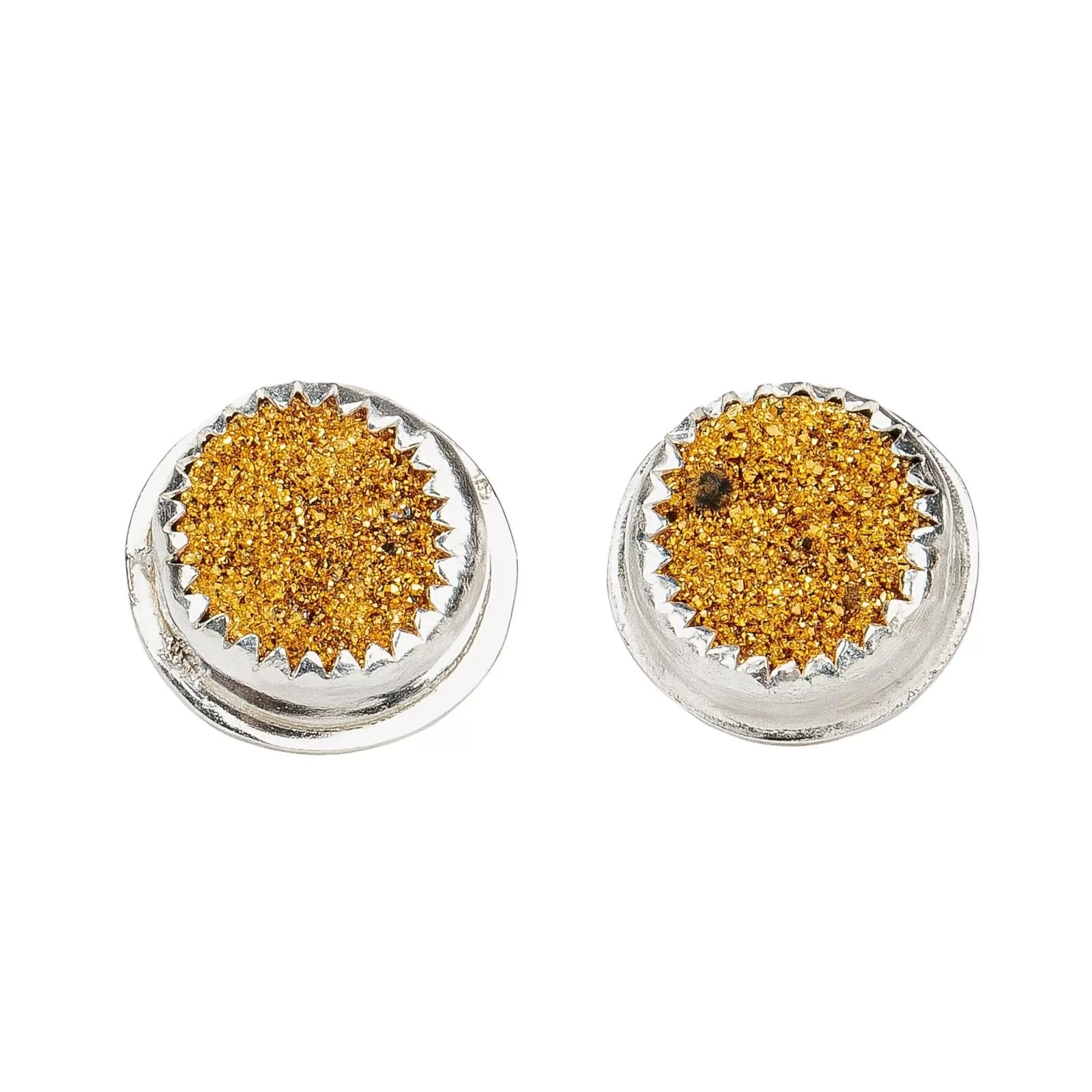 No. 2 Gold Druzy Quartz Earrings