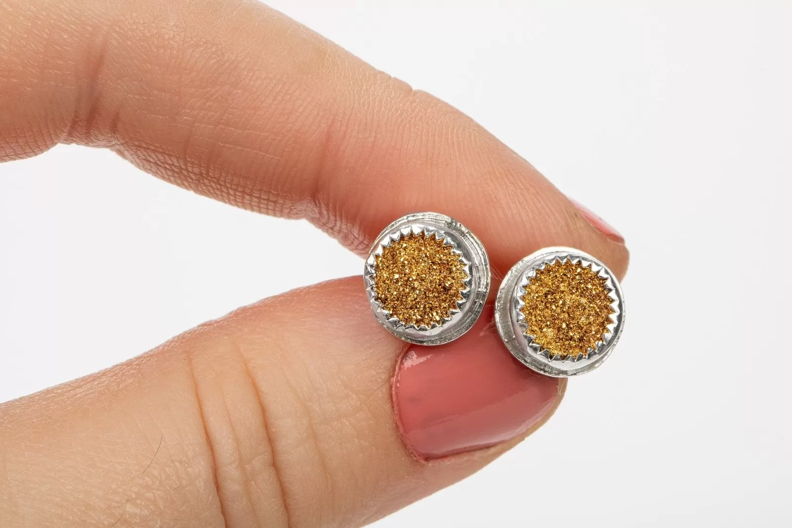 No. 2 Gold Druzy Quartz Earrings