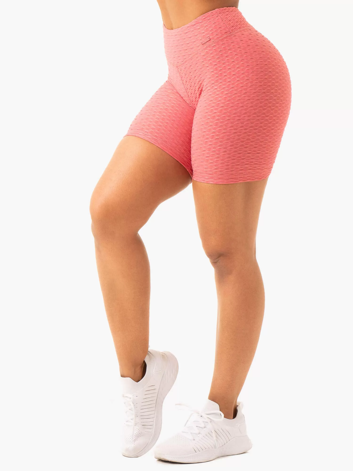 Optic Scrunch Bum Shorts - Lipstick Pink