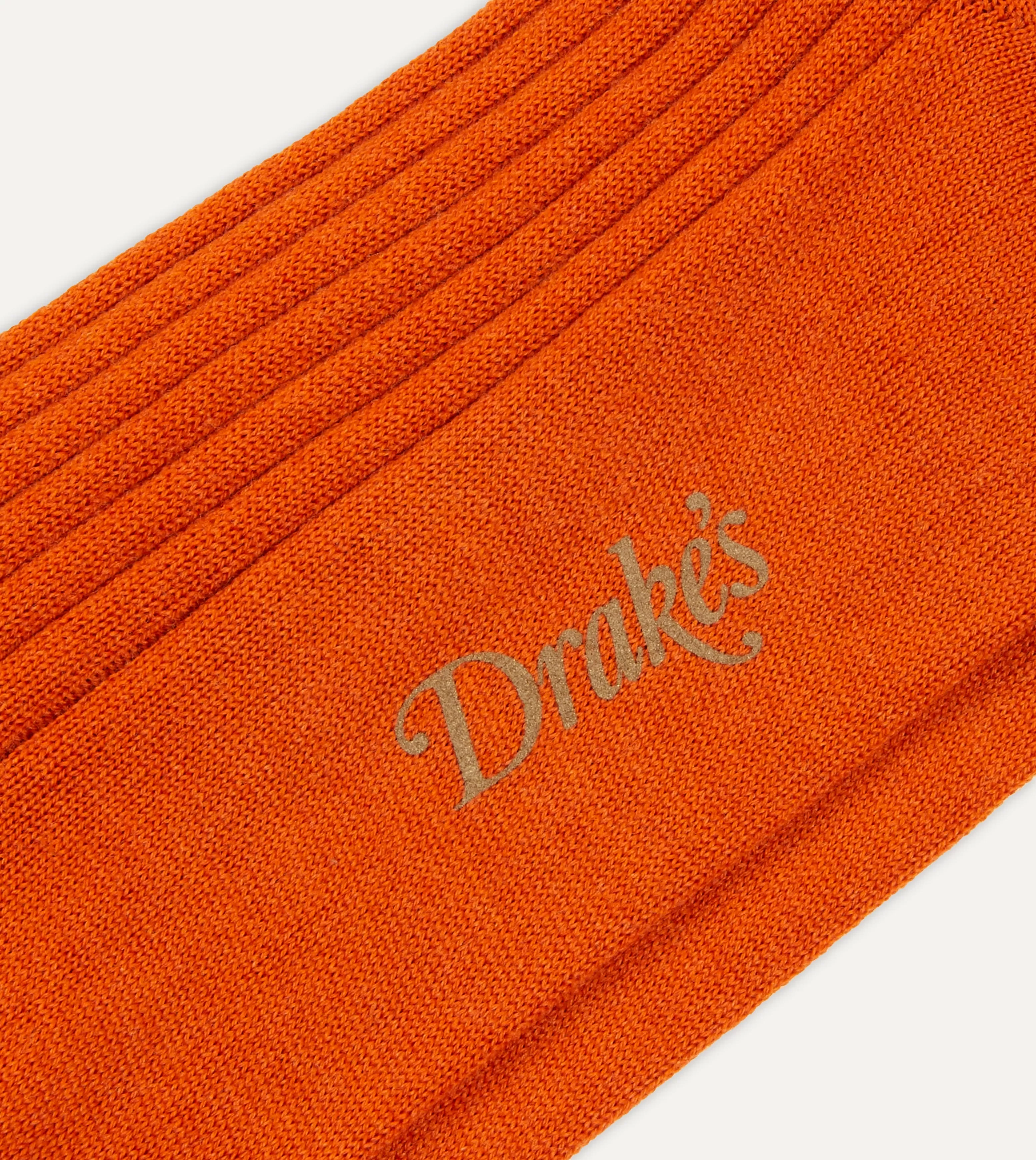 Orange Wool Mid-Calf Socks