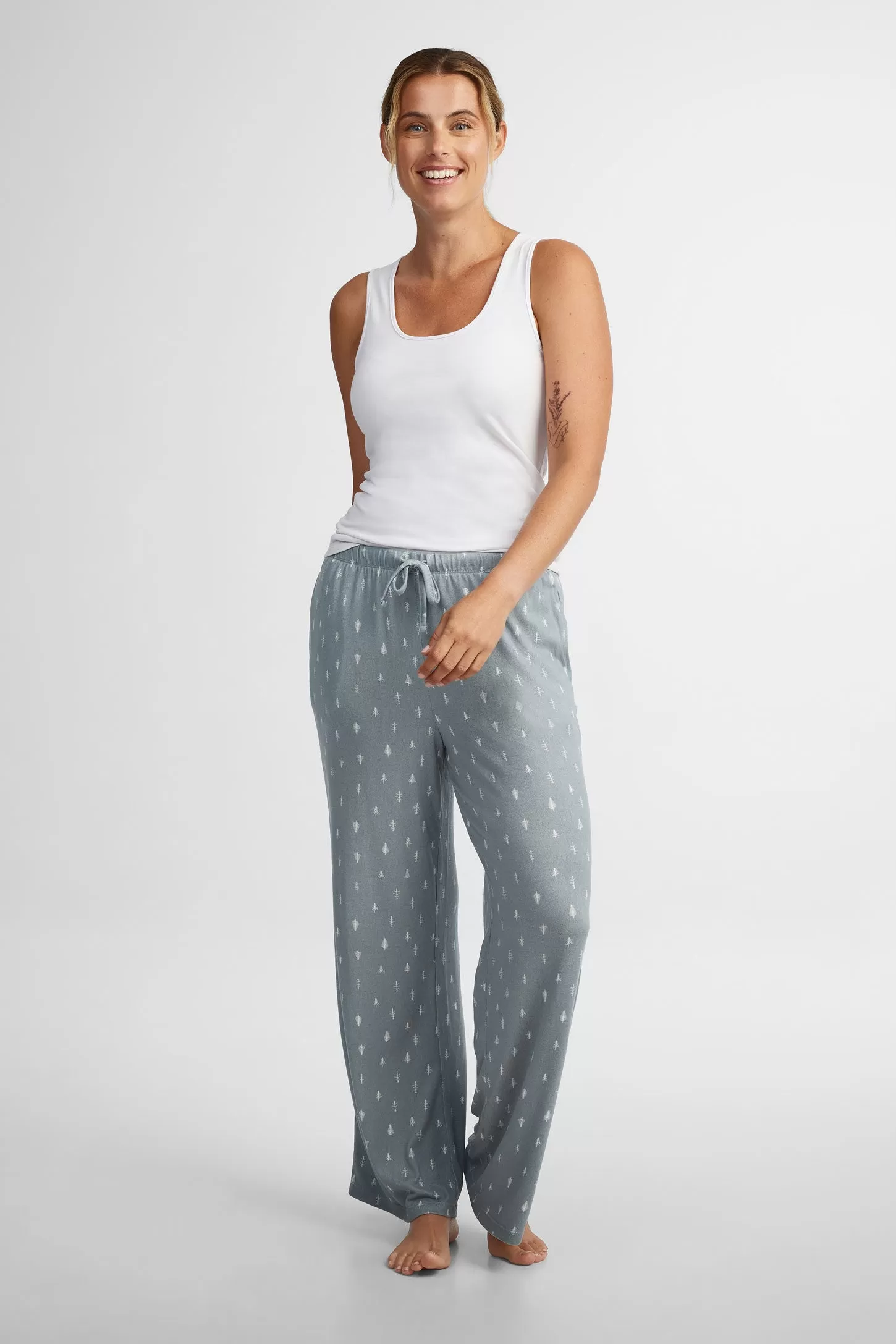 Pantalon pyjama tricot brossé - Femme