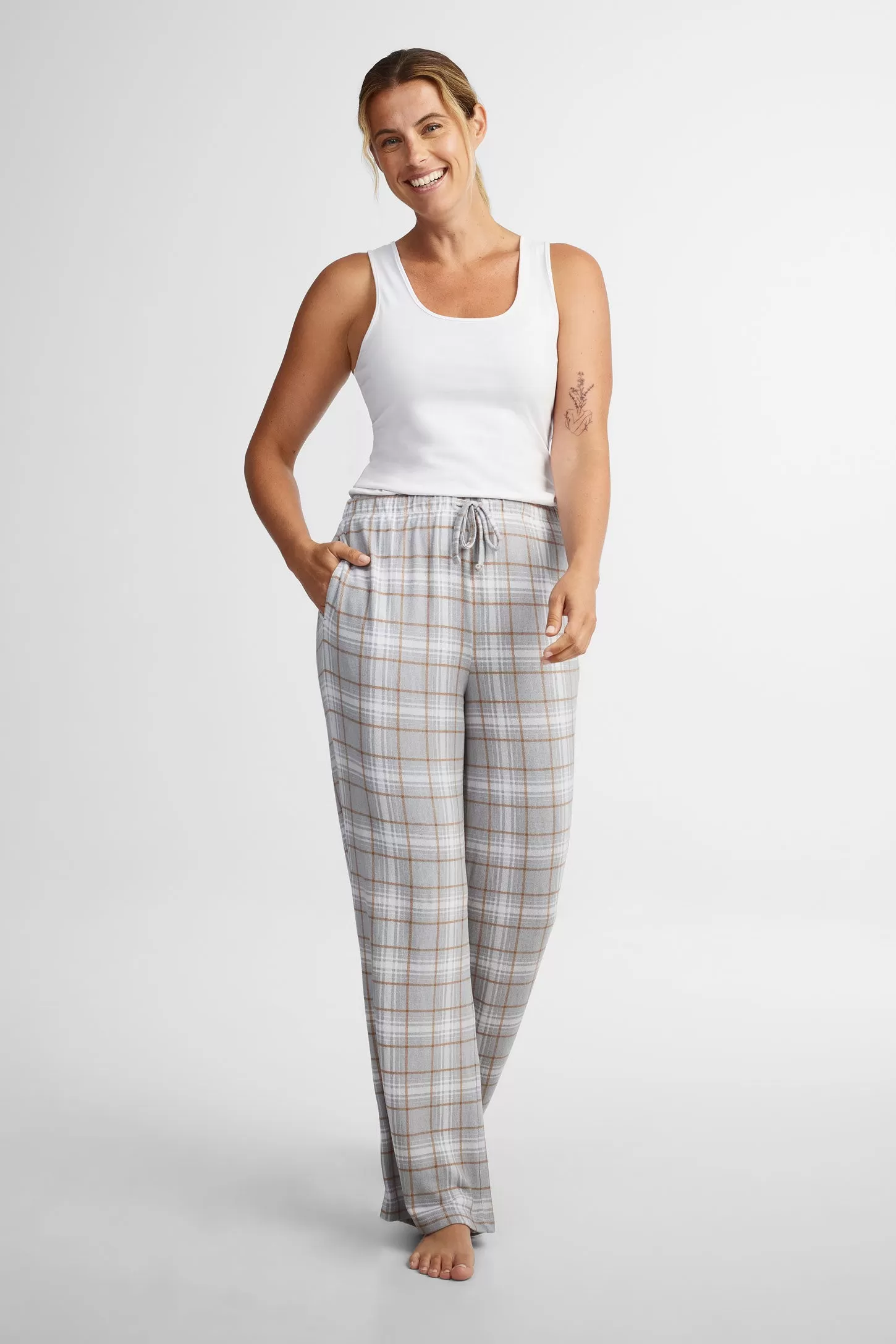 Pantalon pyjama tricot brossé - Femme