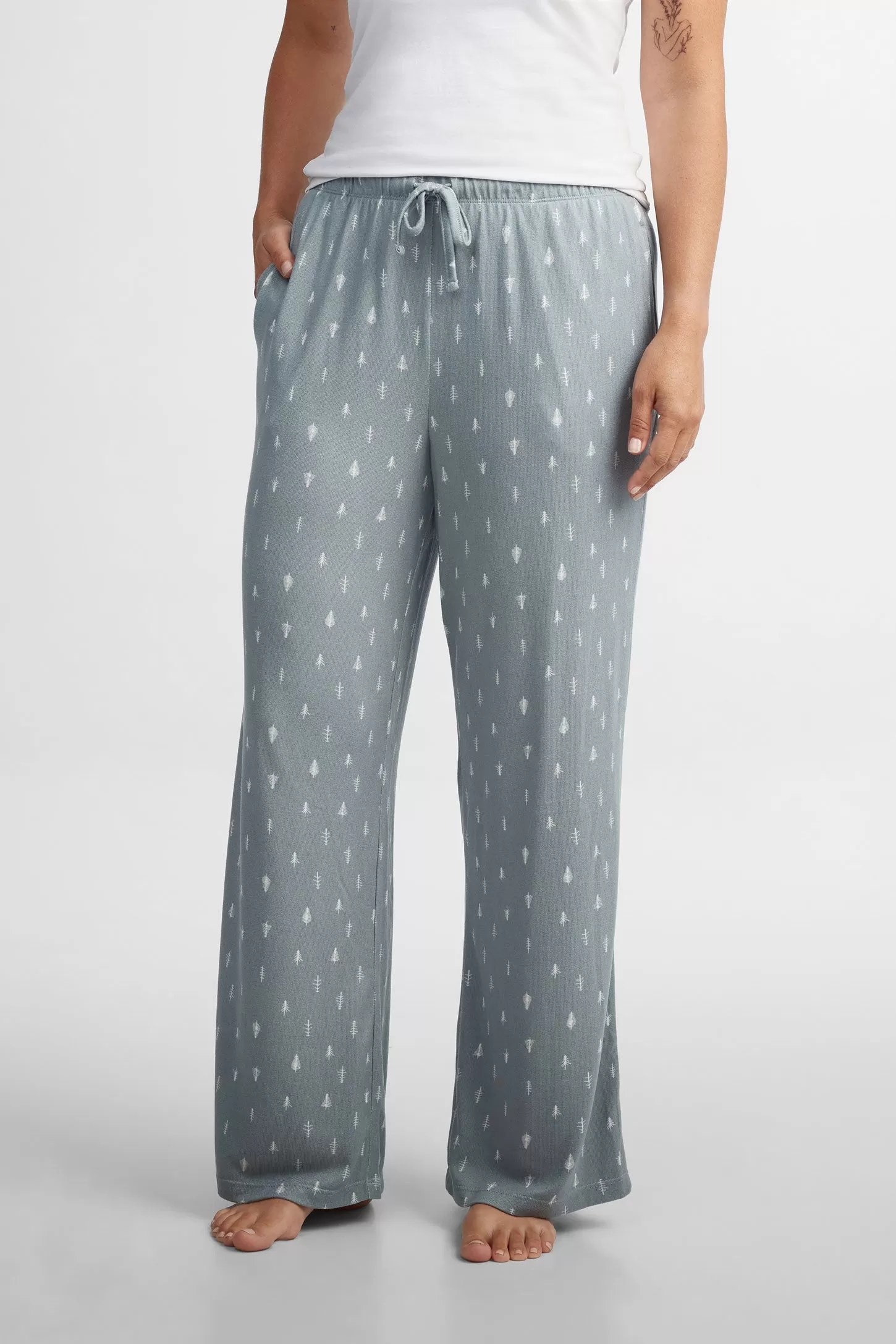 Pantalon pyjama tricot brossé - Femme