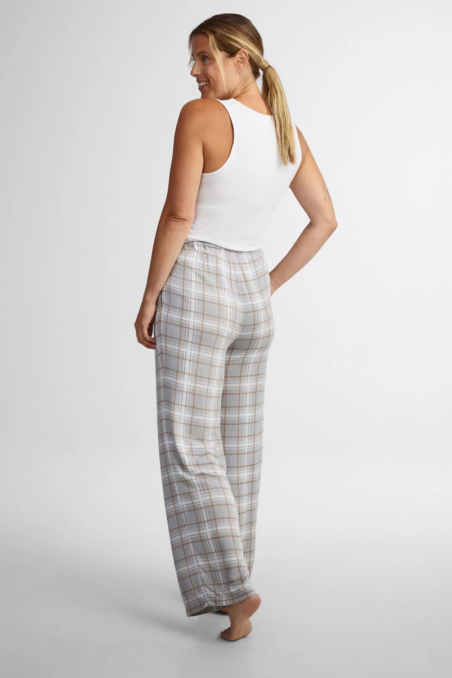 Pantalon pyjama tricot brossé - Femme