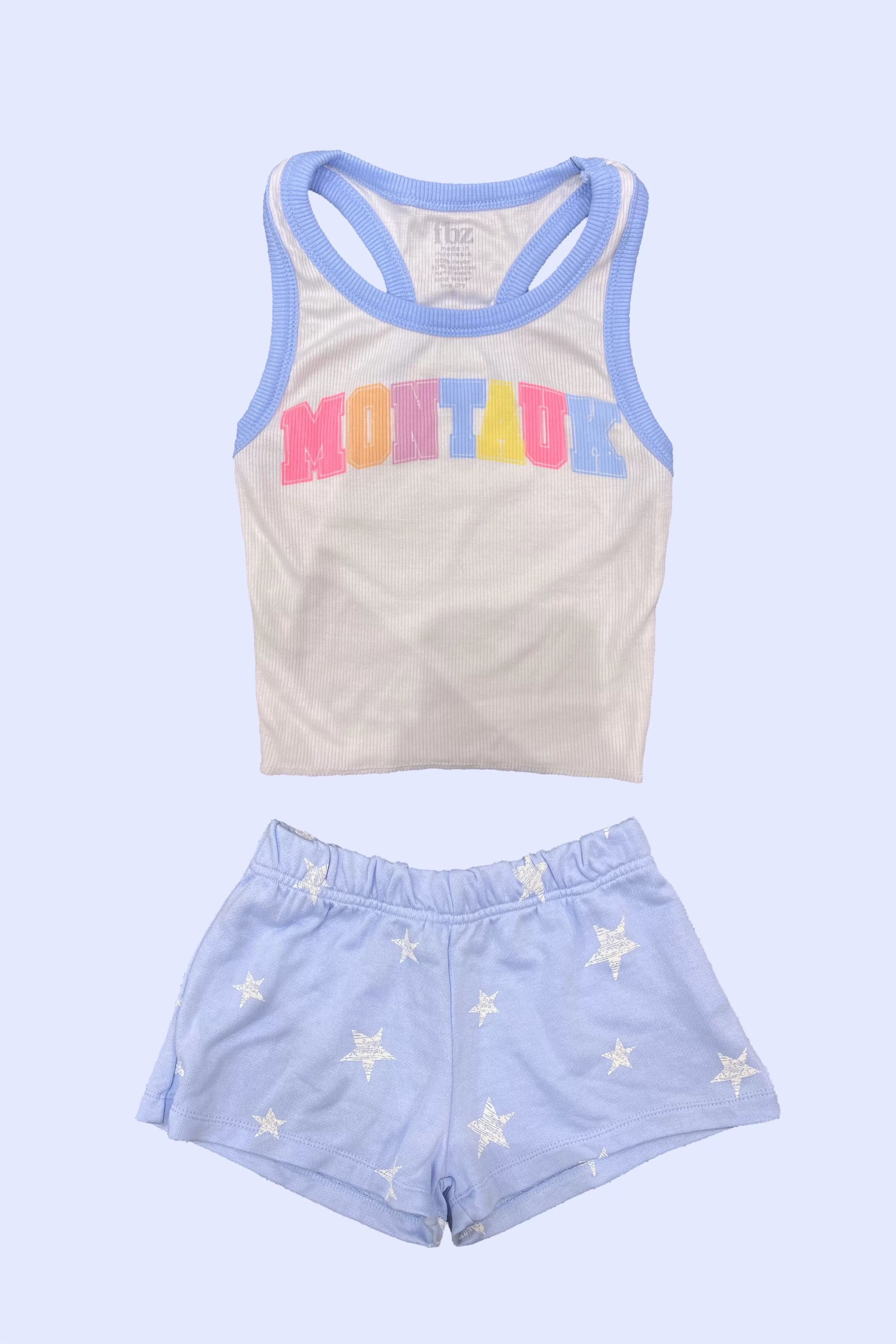 Periwinkle Blue White Stars Soft Shorts