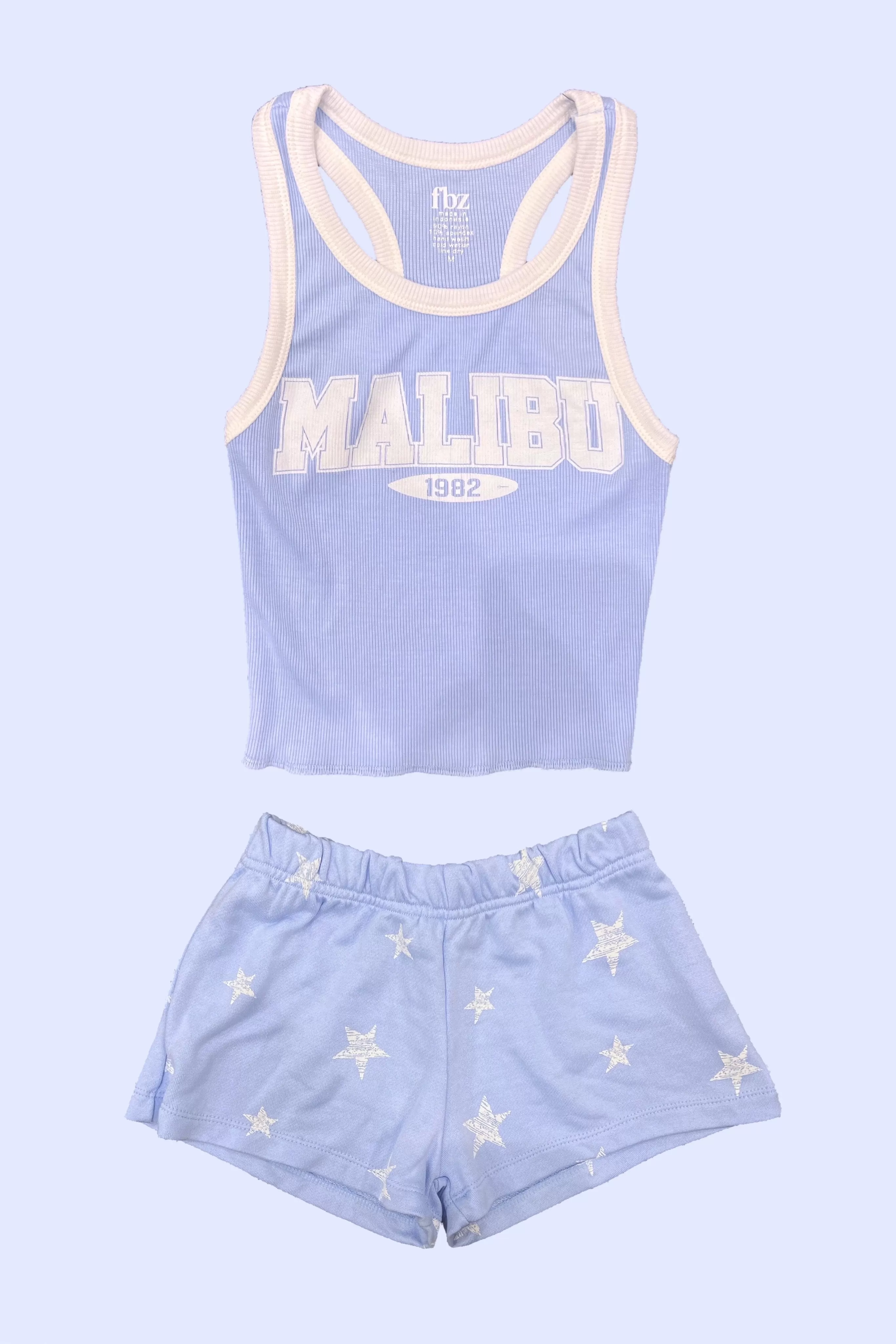 Periwinkle Blue White Stars Soft Shorts