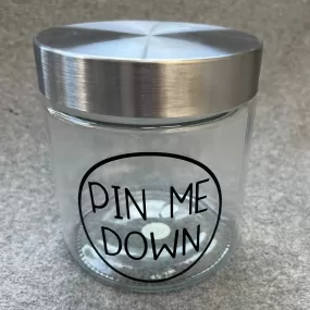 Pin Me Down Glass Bobby Pins jar