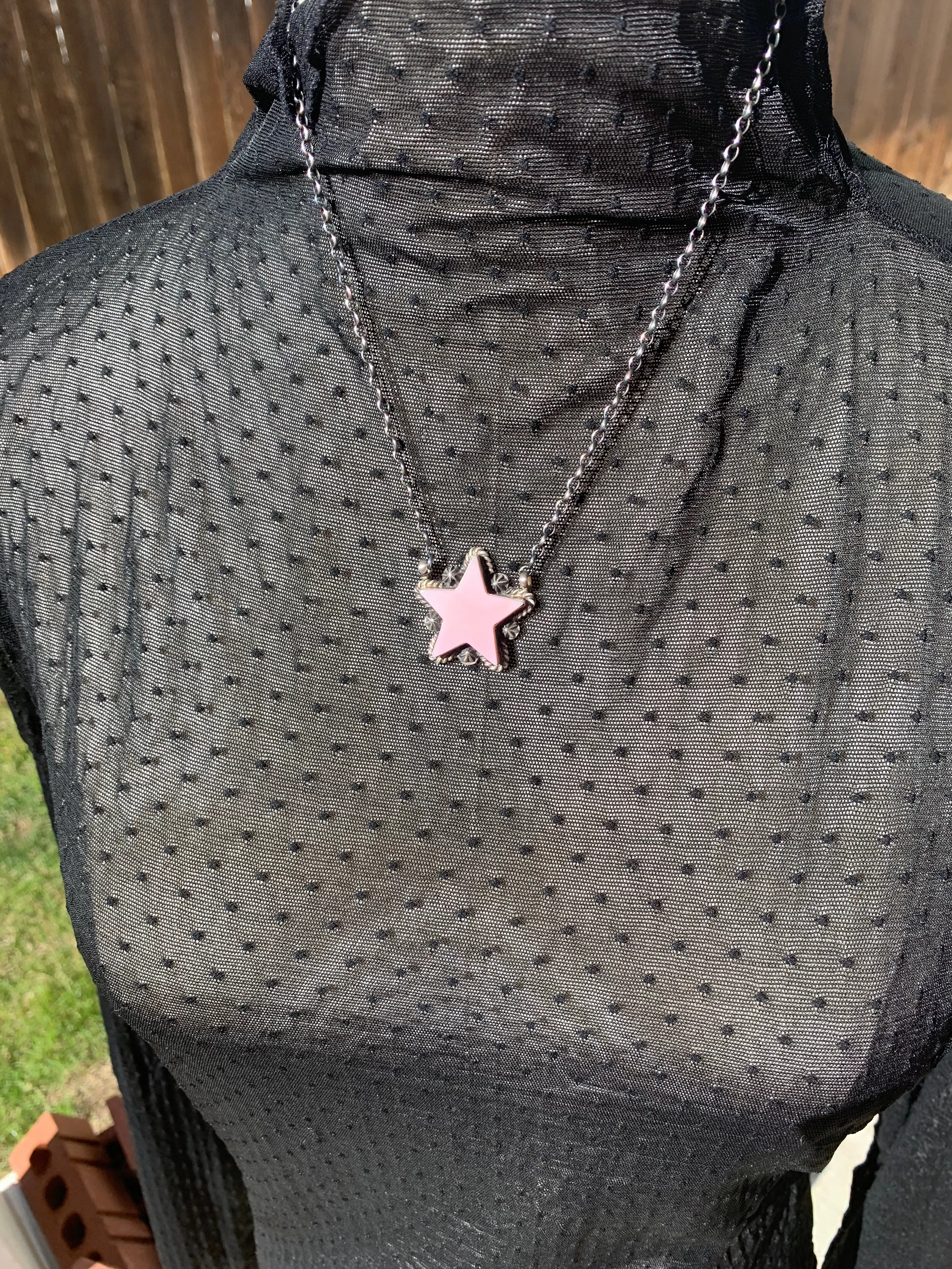 Pink "Cotton Candy" Star Necklace- 10