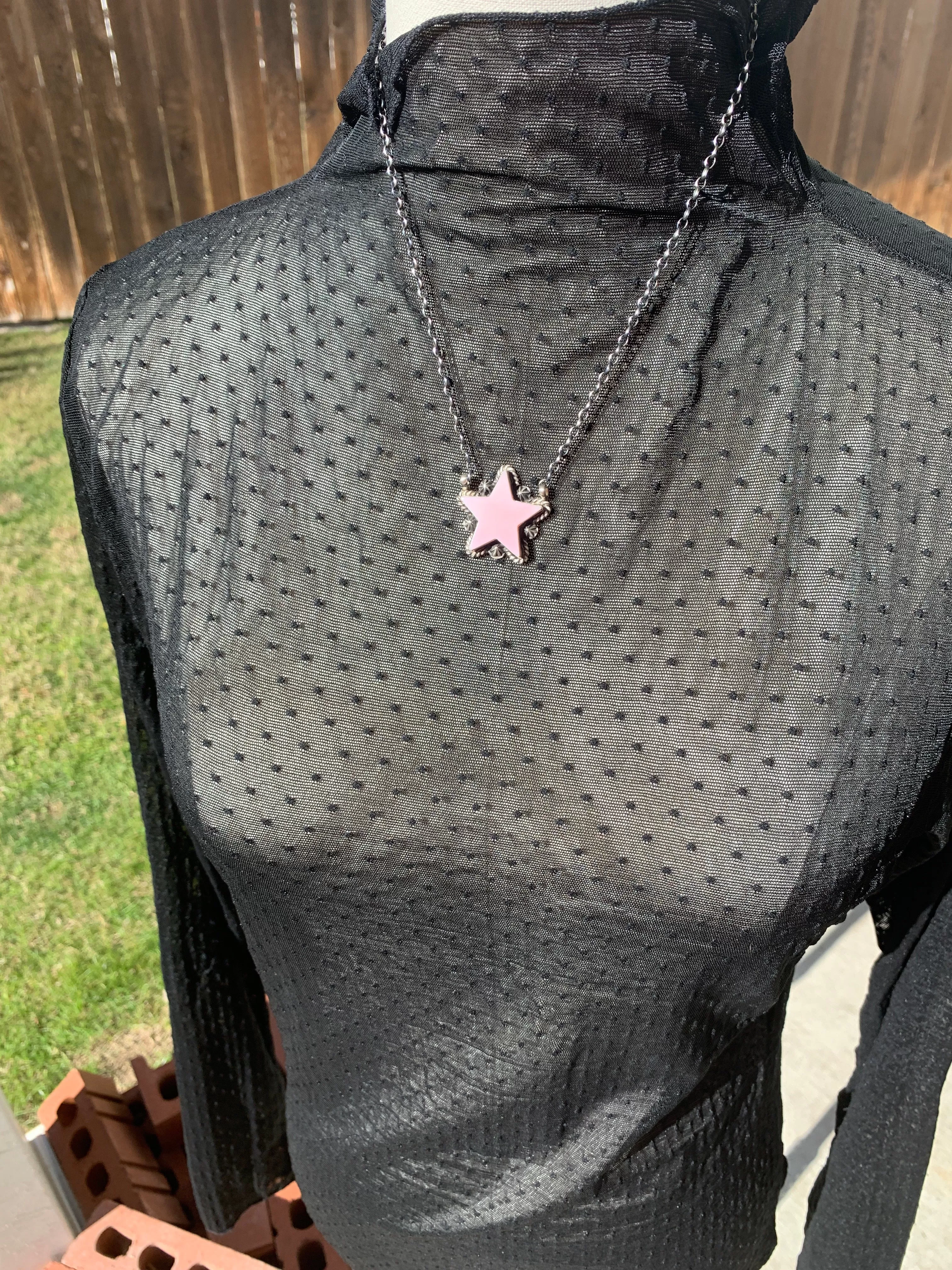 Pink "Cotton Candy" Star Necklace- 13