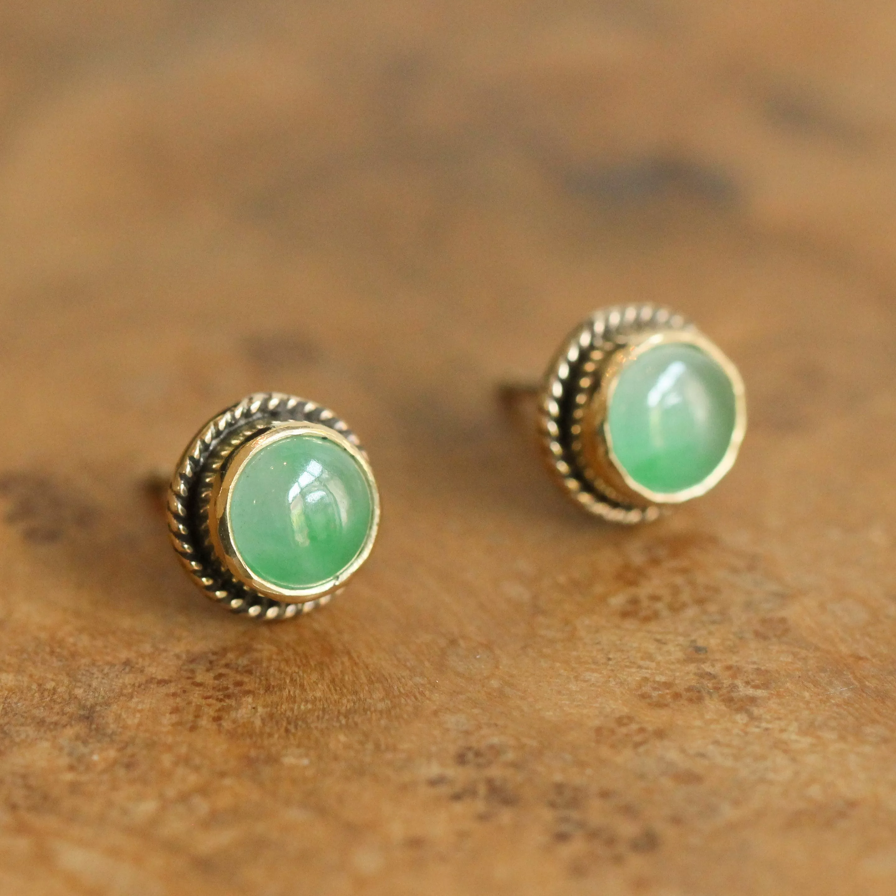 Ready to Ship - 14K Jade Posts - Jade Studs - 14 Karat Gold Posts - Goldsmith Jade Earrings