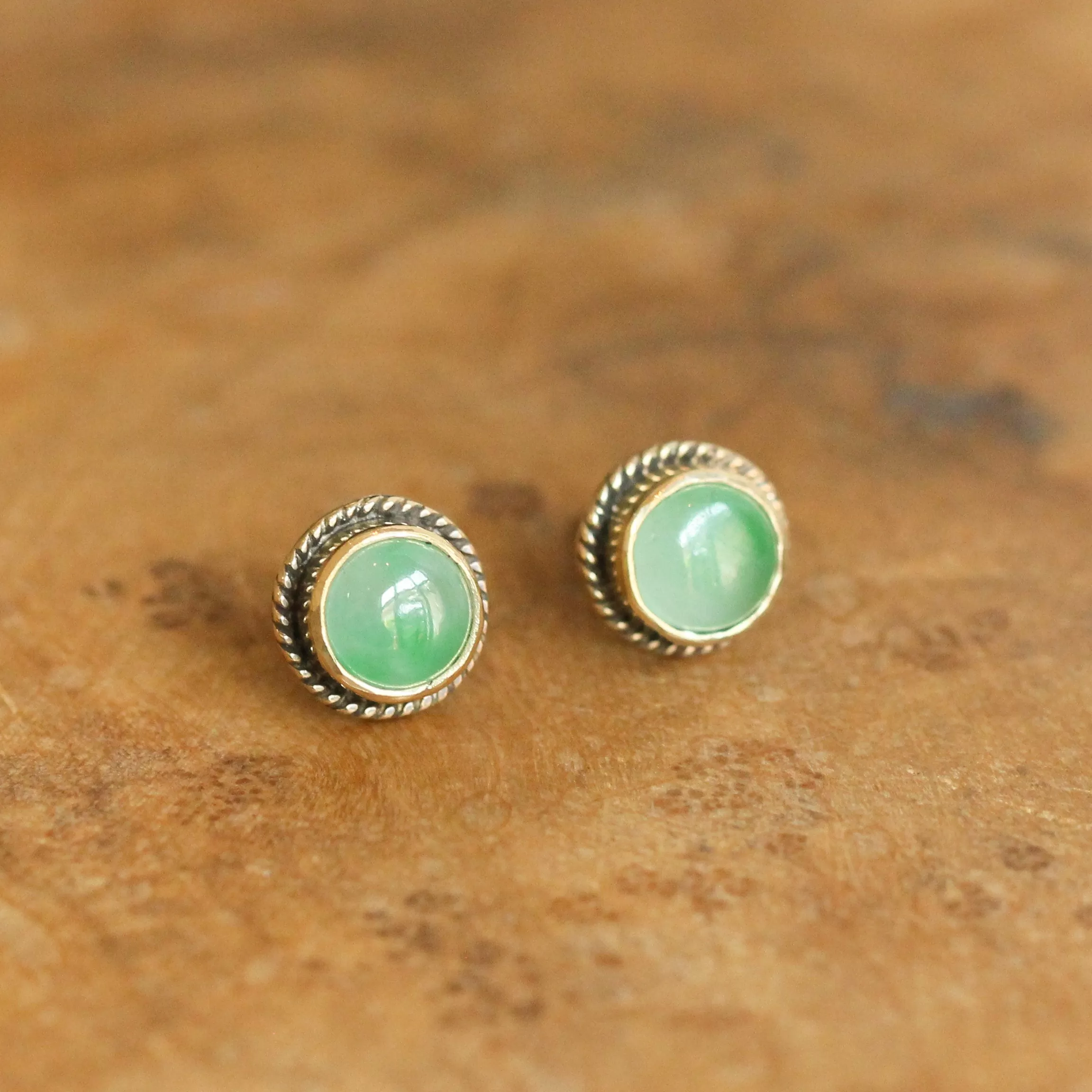 Ready to Ship - 14K Jade Posts - Jade Studs - 14 Karat Gold Posts - Goldsmith Jade Earrings