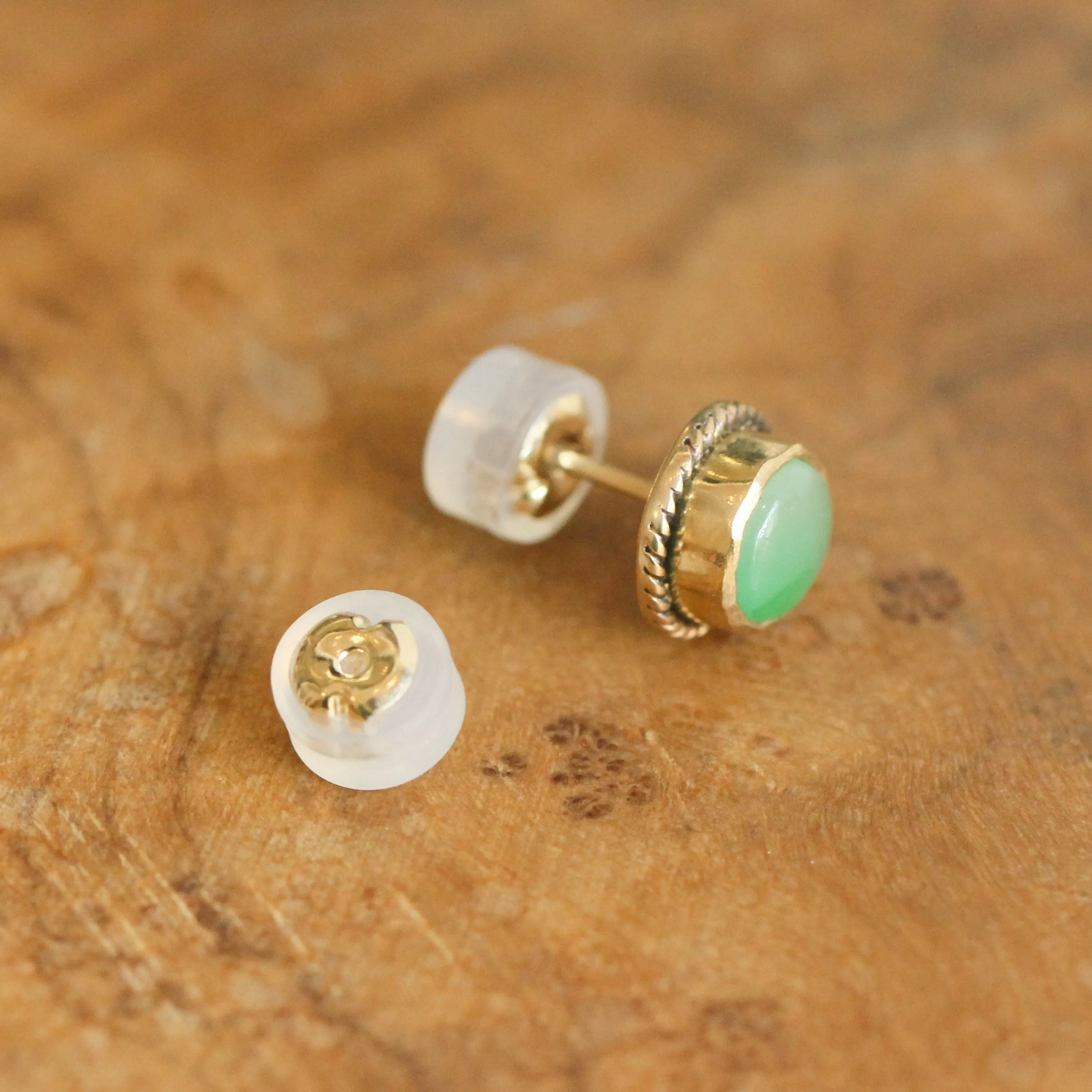 Ready to Ship - 14K Jade Posts - Jade Studs - 14 Karat Gold Posts - Goldsmith Jade Earrings