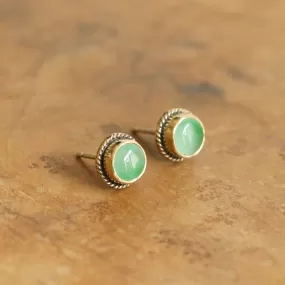 Ready to Ship - 14K Jade Posts - Jade Studs - 14 Karat Gold Posts - Goldsmith Jade Earrings