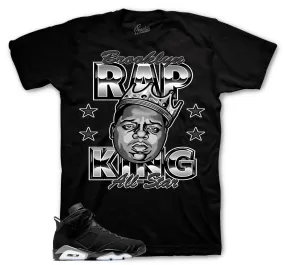 Retro 6 Metallic Silver Shirt - Rap King - Black