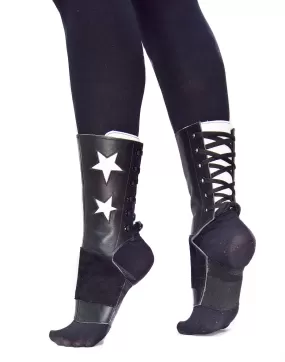 SHORT Black Aerial boots w/ White Stars   Grip Panel