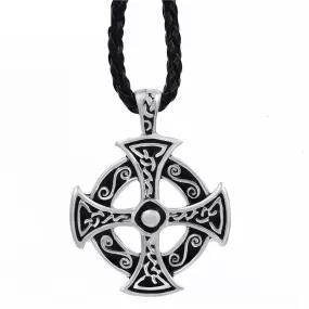 Silver Celtic Solar Cross Pewter Pendant Necklaces