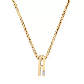 Slide-On Textured Initial with Baguette Necklace