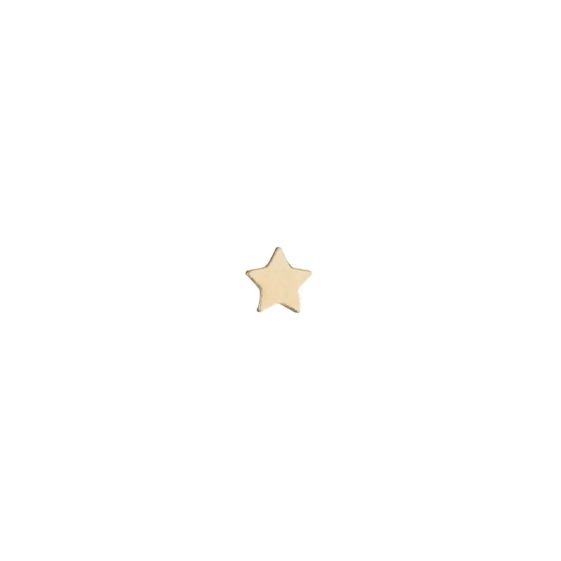 Solid Gold Mini Star Stud Single Earring, 14k